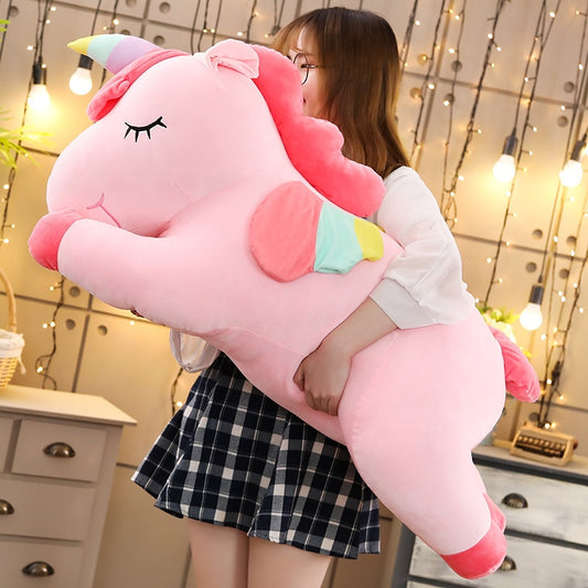 25-100cmKawaii Giant Unicorn Plush Toy Soft Stuffed Unicorn Soft Dolls Animal Horse Toys