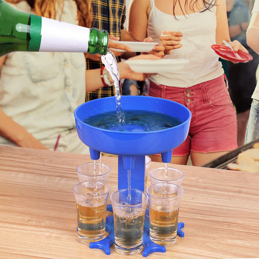 6 Shot Glass Dispenser Holder Liquor Dispenser Party Drinking Games Bar Cocktail Wine Beer Quick Filling Tool