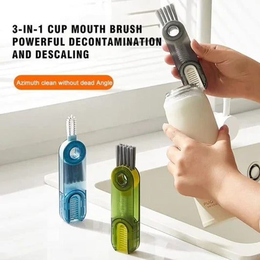 Cup Brush Cup Cleaning Brush Multi-functional Triple Cup Long Silicone Brush Gap Brush Household Soft Bristle Cleaning Brush Lid