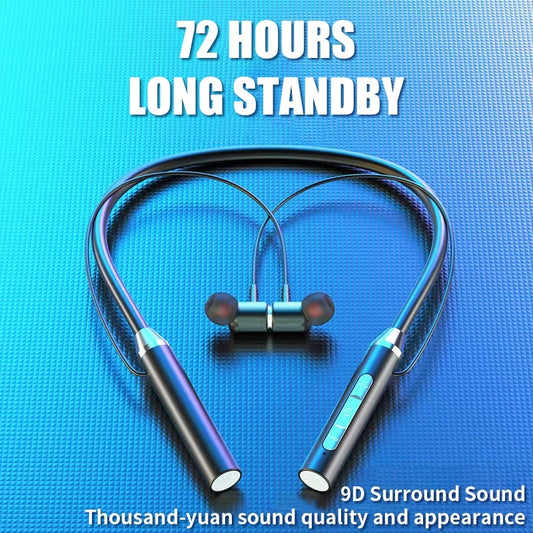 Wireless Bluetooth Headset Neck Type Stereo Noise Reduction Universal Plugin Card Sport Ear Headset Mic