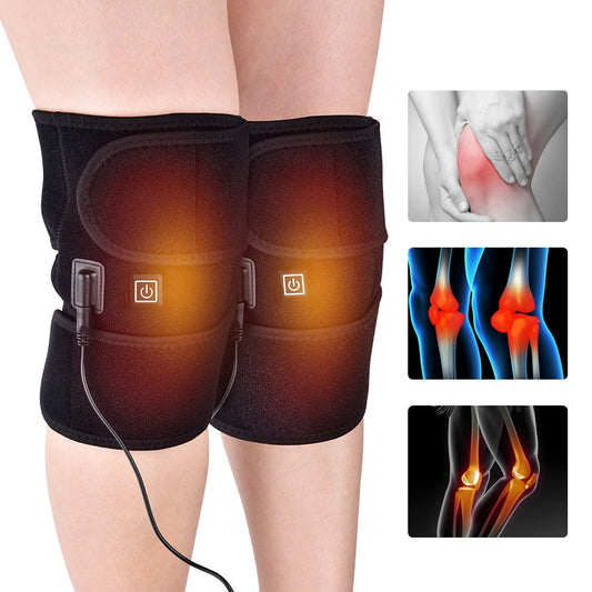 Electric Leg Massager Heating Knee Pads Infrared Vibrador Hot Compress Knee Arthritis Pain Relief Back Shoulder Massage Sleeves