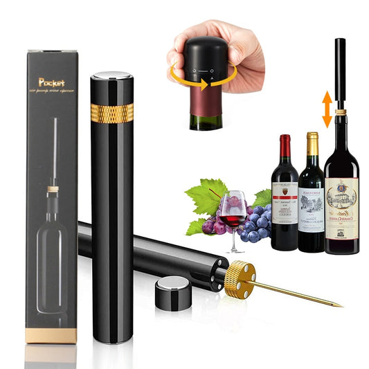 Air Pressure Pump Wine Bottle Opener Portable Stainless Steel Pin Easy Cork Remover Corkscrew for Home Party Wine Lovers Tools