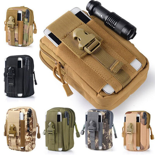 Men Tactical Molle Pouch Belt Waist Pack Bag Small Pocket Military Waist Pack Running Pouch Travel Camping Bags