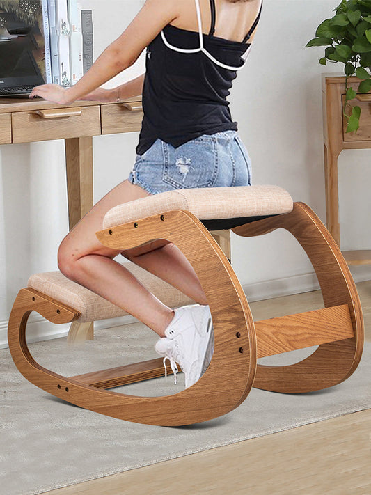 Wooden Kneeling Chair Stool Correct Posture Computer Chair Furniture